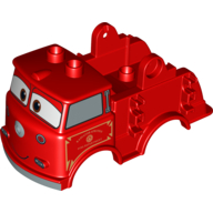 Duplo Car Body Truck with 'Red' Fire Logo Print (Fits over Car Base 2 × 4) Rot