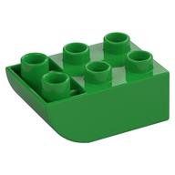 Duplo Stein 2 × 3 mit gebogen unten Hellgrün