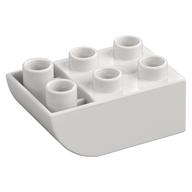 Duplo Stein 2 × 3 mit gebogen unten Weiß