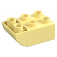 Duplo Brick 2 × 3 with Curved Bottom Bright Light Yellow