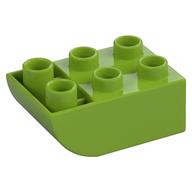 Duplo Stein 2 × 3 mit gebogen unten Limette