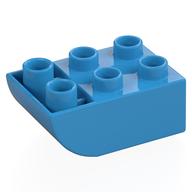Duplo Stein 2 × 3 mit gebogen unten Dunkelazur