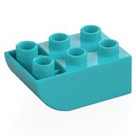 Duplo Brick 2 × 3 with Curved Bottom Medium Azure