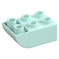 Duplo Brick 2 × 3 with Curved Bottom Light Aqua
