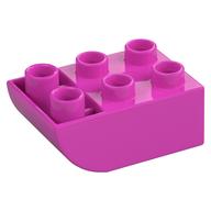 Duplo Stein 2 × 3 mit gebogen unten Dunkelrosa
