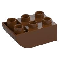 Duplo Stein 2 × 3 mit gebogen unten Rotbraun