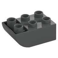 Duplo Stein 2 × 3 mit gebogen unten Dunkelblaugrau