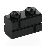Brick Special 1 × 2 with Masonry Brick Profile Schwarz