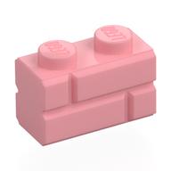 Brick Special 1 × 2 with Masonry Brick Profile Warmes Rosa