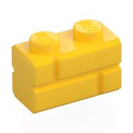 Brick Special 1 × 2 with Masonry Brick Profile Yellow