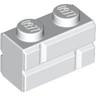 Brick Special 1 × 2 with Masonry Brick Profile White
