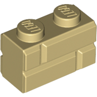 Brick Special 1 × 2 with Masonry Brick Profile Beige