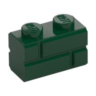 Brick Special 1 × 2 with Masonry Brick Profile Dark Green