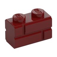 Brick Special 1 × 2 with Masonry Brick Profile Dark Red