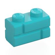Brick Special 1 × 2 with Masonry Brick Profile Medium Azure