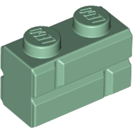 Brick Special 1 × 2 with Masonry Brick Profile Sand Green