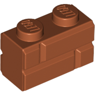 Brick Special 1 × 2 with Masonry Brick Profile Dunkelorange