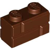 Brick Special 1 × 2 with Masonry Brick Profile Rotbraun