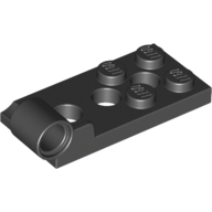 Hinge Plate 2 × 4 with Pin Hole with 3 Holes - Bottom Black