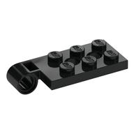 Hinge Plate 2 × 4 with Pin Hole with 3 Holes - Top Black