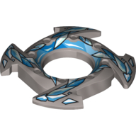 Ring 4 × 4 with 2 × 2 Hole and 4 Arrow Ends with Blue Scales Print (Ninjago Spinner Crown) Mattsilber