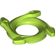 Ring 4 × 4 with 2 × 2 Hole and 4 Snake Head Ends (Ninjago Spinner Crown) Limette