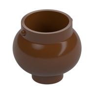 Minifig Pot Small with Handle Holders Rotbraun