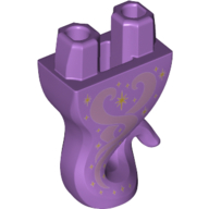 Lower Body, Genie with Lavender Swirl and Gold Stars Print Mittellavendel