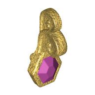 Headwear Accessory Jewel with Ornate Pin Purple Stone Print Pearl Gold