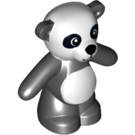Animal, Bear / Teddy, Arms Down with Panda Print Schwarz