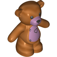 Animal, Bear / Teddy, Arms Down with Black Eyes, Nose and Mouth / Lavender Belly with Heart Print [Keine Farbe/Beliebige Farbe]