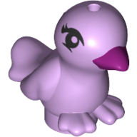 Animal, Bird, Two Feet with Magenta Beak and Black Eyes Pattern Lavendel