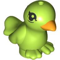 Animal, Bird, Two Feet with Yellow Beak Print Limette