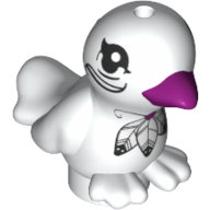 Animal, Bird, Two Feet with Magenta Beak and Feathers Print White