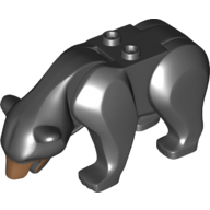Animal, Bear with 2 Studs on Back and Medium Nougat Muzzle Print Black