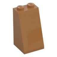 Brick Sloped 75° 2 × 2 × 3 [Solid Studs] Medium Nougat