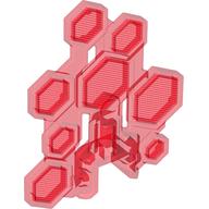 Large Figure Shield, Hexagon Trans-Red