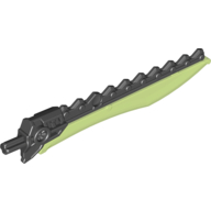 Large Figure Weapon Sword, 11.5L with Sawtooth Back, Trans Bright Green Blade Schwarz