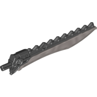 Large Figure Weapon Sword, 11.5L with Sawtooth Back with Flat Silver Blade Schwarz