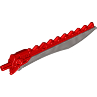 Large Figure Weapon Sword, 11.5L with Sawtooth Back with Flat Silver Blade Red
