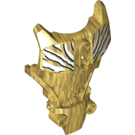 Large Figure Torso Cover, Armor with White Stripes Print (Rocka) Pearl Gold