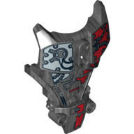 Large Figure Torso Cover, Armor with Silver and Red Mechanical Print (Splitface) Perltitan