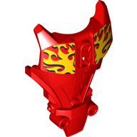 Large Figure Torso Cover, Armor with Yellow Flames Print (Furno) Red