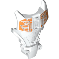 Large Figure Torso Cover, Armor with White and Orange Circuitry Print White