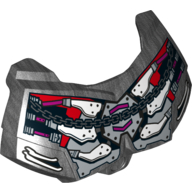Large Figure Chest Cover, Armour Small with Light Bluish Gray Panels with Rivets, Ribs, Chain Print Pearl Titanium