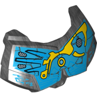 Large Figure Chest Cover, Armour Small with Dark Azure and Yellow Print (Gali) Pearl Titanium