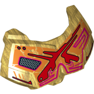 Large Figure Chest Cover, Armour Small with Red and Orange Print Perlgold