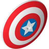 Dish 9 × 9 Inverted with Pin Hole (Radar) and Captain America Star Triple Blast Shield Print White