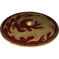 Dish 9 × 9 Inverted with Pin Hole (Radar) and Gold Phoenix and Flames Print Pearl Gold