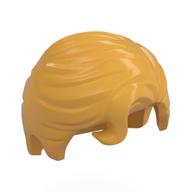 Hair Swept Right with Front Curl Ochre Yellow